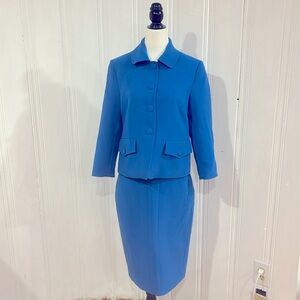 SANDRA ANGELOZZI turquoise blue business suit